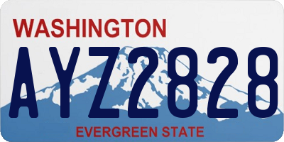 WA license plate AYZ2828