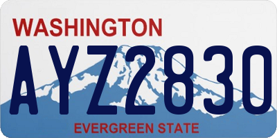 WA license plate AYZ2830