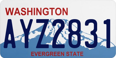 WA license plate AYZ2831