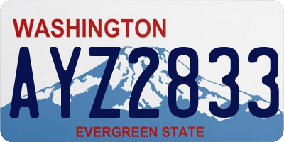 WA license plate AYZ2833