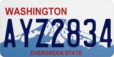 WA license plate AYZ2834