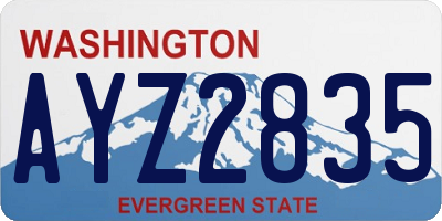 WA license plate AYZ2835