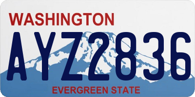 WA license plate AYZ2836