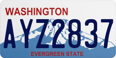 WA license plate AYZ2837