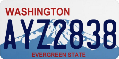 WA license plate AYZ2838