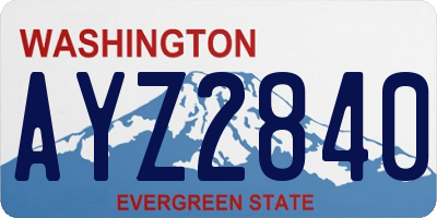 WA license plate AYZ2840