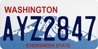 WA license plate AYZ2847