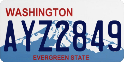 WA license plate AYZ2849