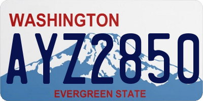 WA license plate AYZ2850