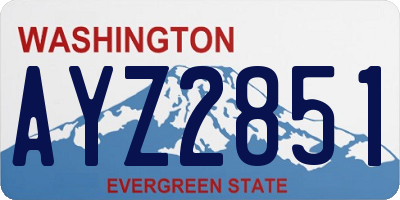 WA license plate AYZ2851