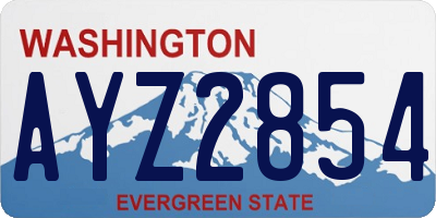 WA license plate AYZ2854