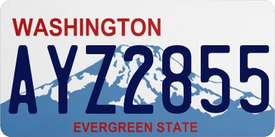 WA license plate AYZ2855