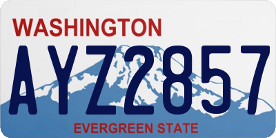 WA license plate AYZ2857