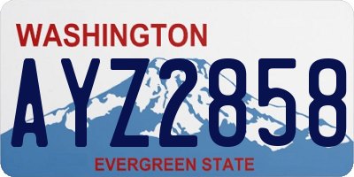 WA license plate AYZ2858