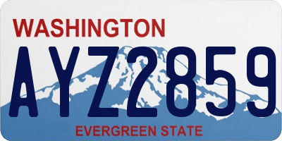 WA license plate AYZ2859