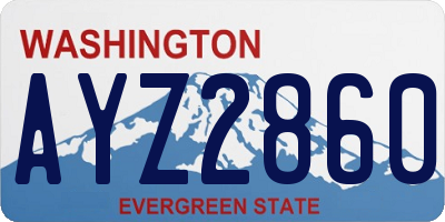 WA license plate AYZ2860