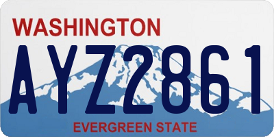 WA license plate AYZ2861