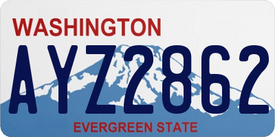 WA license plate AYZ2862