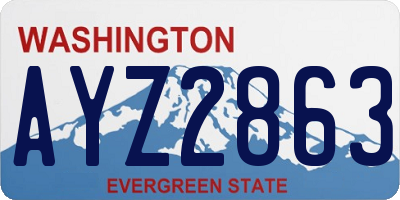 WA license plate AYZ2863