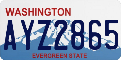 WA license plate AYZ2865