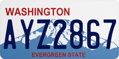 WA license plate AYZ2867