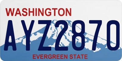 WA license plate AYZ2870