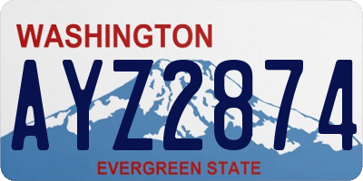 WA license plate AYZ2874