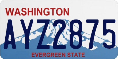 WA license plate AYZ2875