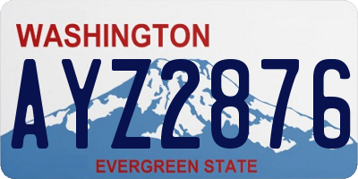 WA license plate AYZ2876