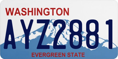 WA license plate AYZ2881