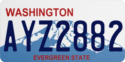 WA license plate AYZ2882