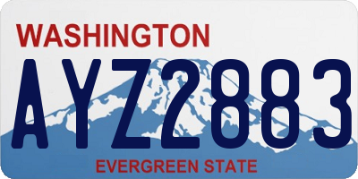 WA license plate AYZ2883