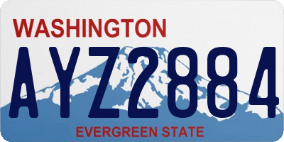 WA license plate AYZ2884