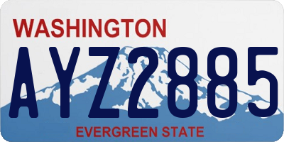 WA license plate AYZ2885