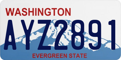 WA license plate AYZ2891