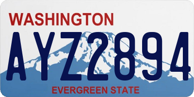 WA license plate AYZ2894