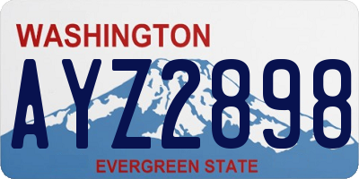 WA license plate AYZ2898