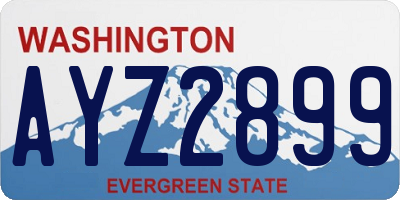 WA license plate AYZ2899