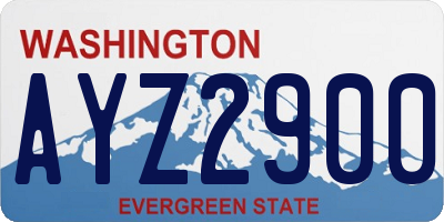 WA license plate AYZ2900