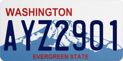 WA license plate AYZ2901