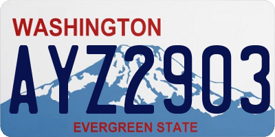 WA license plate AYZ2903