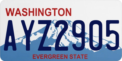 WA license plate AYZ2905