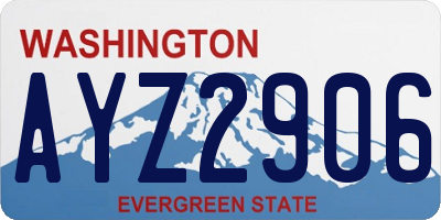 WA license plate AYZ2906