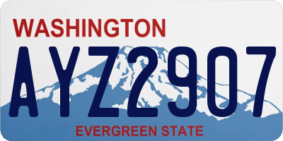 WA license plate AYZ2907