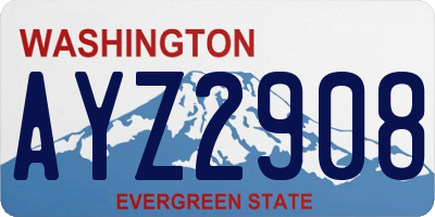 WA license plate AYZ2908