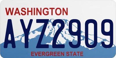 WA license plate AYZ2909