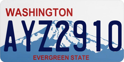 WA license plate AYZ2910