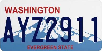 WA license plate AYZ2911