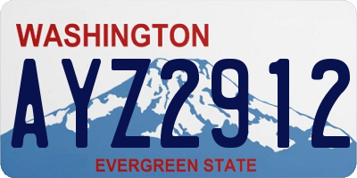 WA license plate AYZ2912