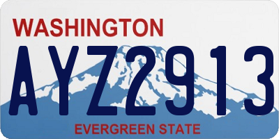 WA license plate AYZ2913